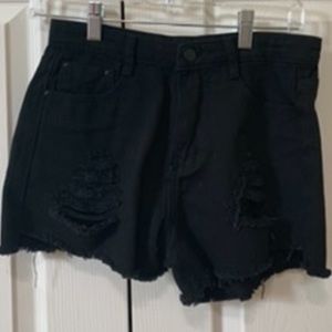 Black jean shorts